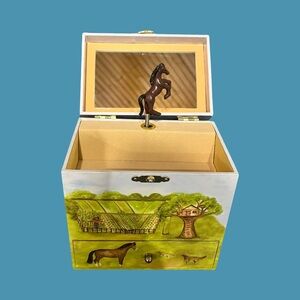 Enchantmints Horse Ranch Collectable Musical Jewelry Box w/ Secret Compartments